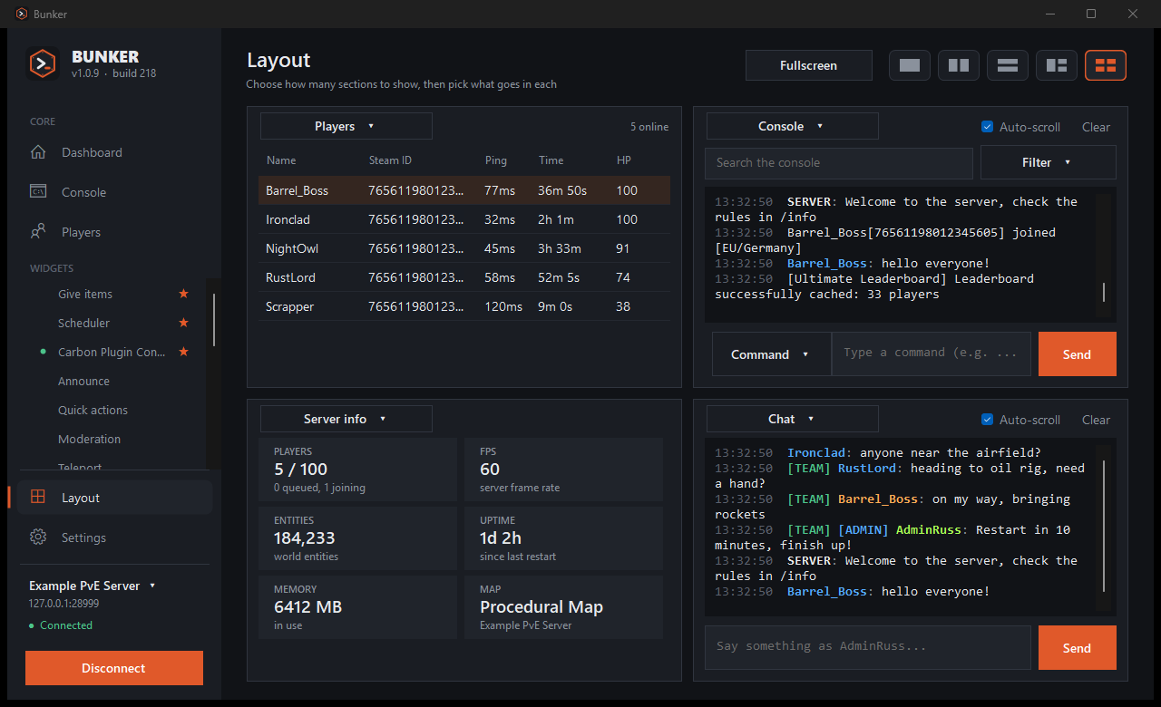 Layout screen